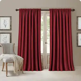Red blackout curtains