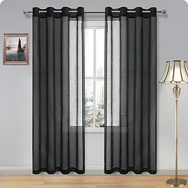 Grey sheer blackout curtains