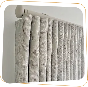 Light grey textured wave curtains