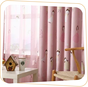 Sheer pink kids curtains