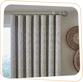 Grey patterned wave curtains