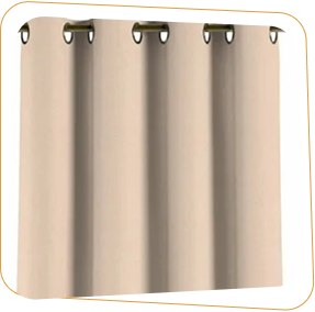 Tan wave curtains with grommets