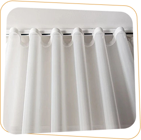 White wave curtains with grommets