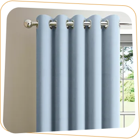 Light blue wave curtains