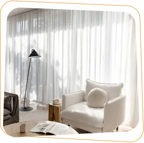 White sheer curtains room