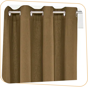 Brown wave curtains with grommets