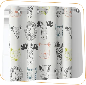 Animal print kids curtains