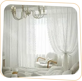 White sheer curtains bedroom Dubai