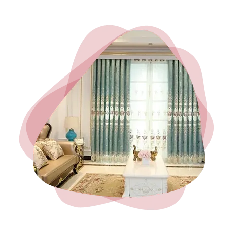 Elegant living room drapes with lace