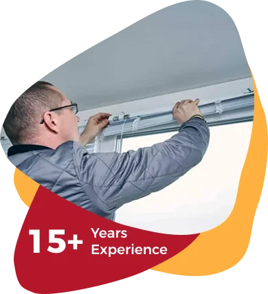 Experienced curtain installer at work