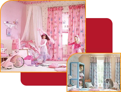 Playful kids room curtains