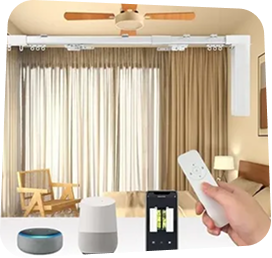 Motorized curtains voice control