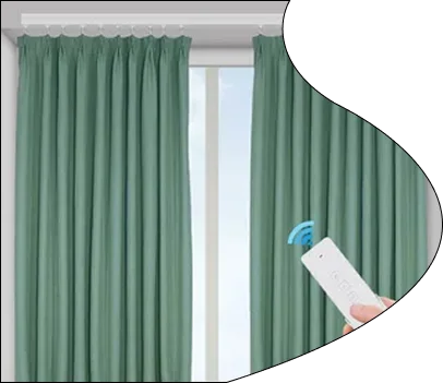 Green motorized curtains remote