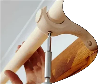 Wooden curtain rod and rings