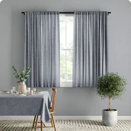 Blue-gray curtains