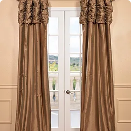 Tan valance curtains