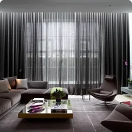 Dark gray curtains