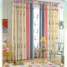 Colorful striped curtains