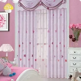 Pink floral curtains